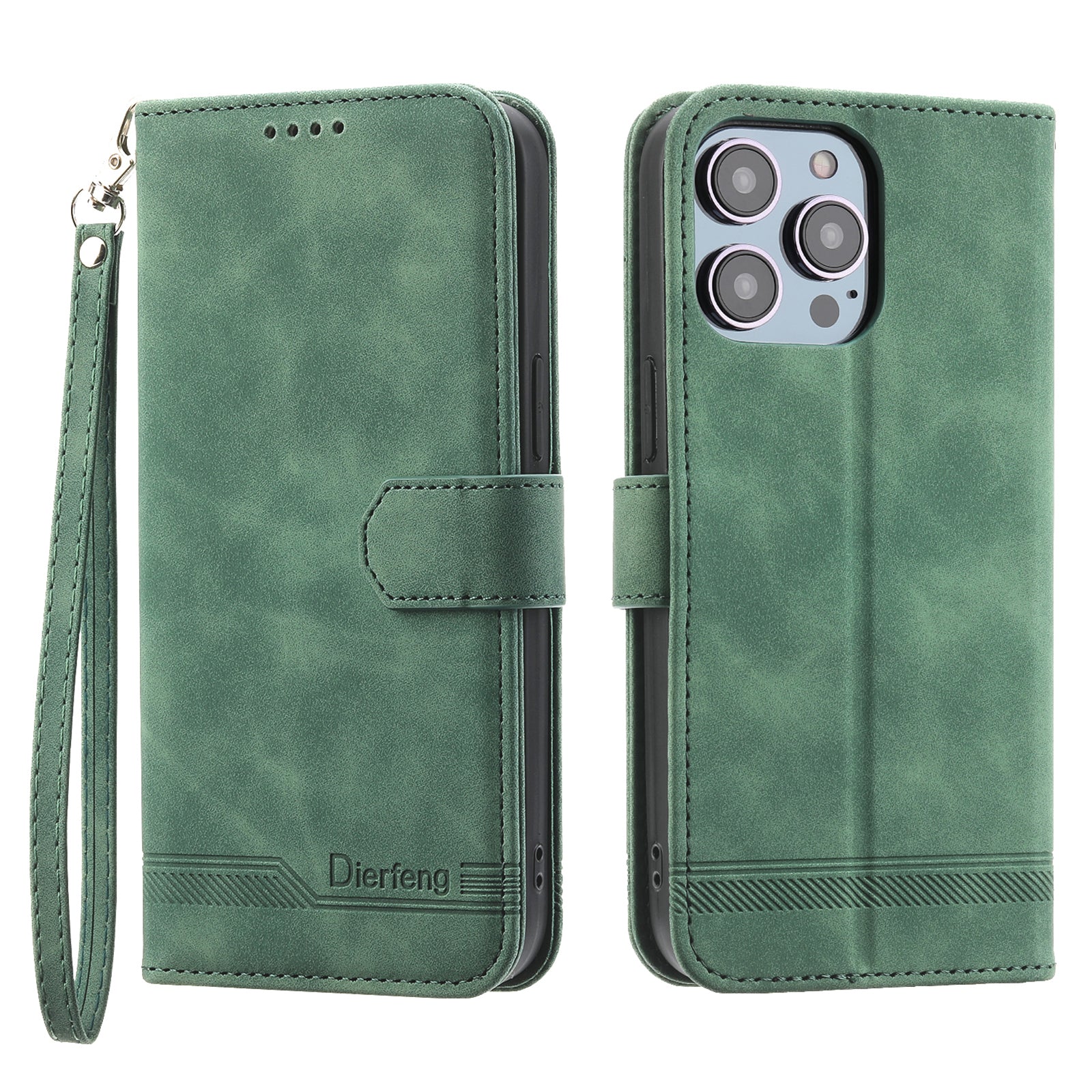 DIERFENG DF-03 Leather Phone Case for iPhone 12 Pro Max 6.7 inch, Lines Imprinted Phone Shell Flip Wallet Cover Stand - Red DIERFENG DF-03 Leather Phone Case for iPhone 12 Pro Max 6.7 inch, Lines Imprinted Phone Shell Flip Wallet Cover Stand - Red